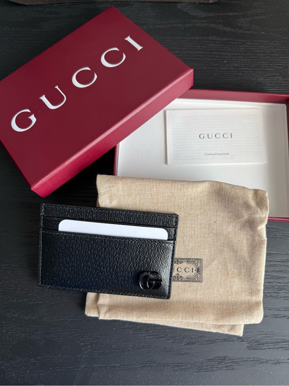 NWT Gucci Marmont Black Leather Card Case